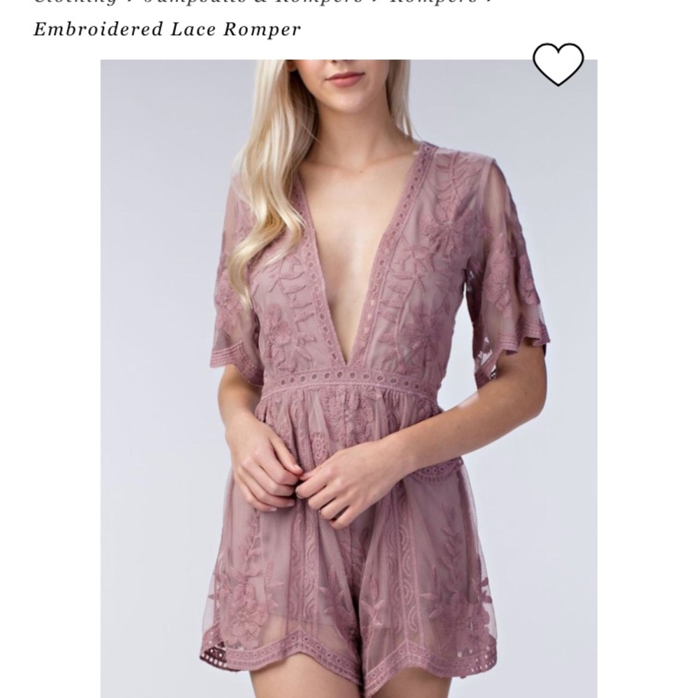 Embroidered Lace Romper